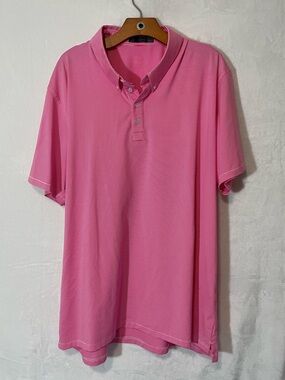 G/FORE Men's Pink Button-Down Collar Polo